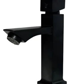 LLAVE LAVAMANOS BAJA AGUA FRÍA CUADRADA NEGRO
