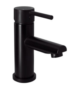 LLAVE LAVAMANOS BAJA AGUA FRíA NEGRO CUELLO RECTO
