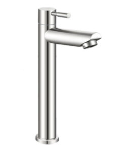 LLAVE LAVAMANOS ALTA CUELLO RECTO ACERO