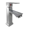 LLAVE LAVAMANOS BAJA AGUA FRÍA CUADRADA CROMADA